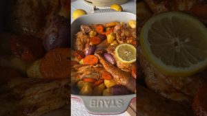 Poulet rôti au citron et légumes savoureux