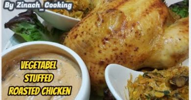 Poulet rôti farci aux légumes