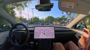 Première balade en Tesla autonome 14.1.3 avec Steve