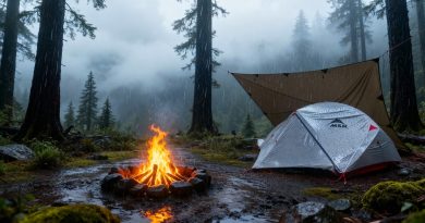 Quatre jours de camping sous la pluie en montagne