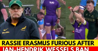 🔥Rassie Erasmus réagit vivement à la suspension de Wessels