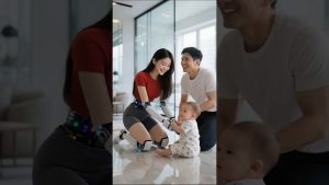 Robot humanoïde féminin aide les enfants à jouer