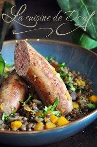 Saucisses-lentilles à la butternut : le classique revisité