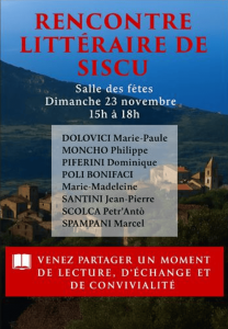 Sisco- Rencontres littéraires - Dimanche 23 Novembre - Cap Corse Tourisme