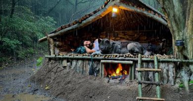 Survivre 3 Jours sous la Pluie : Abri en Bushcraft et Lit en Argile