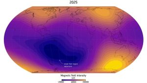Swarm de l'ESA : Affaiblissement du champ magnétique terrestre