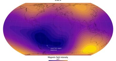 Swarm de l'ESA : Affaiblissement du champ magnétique terrestre