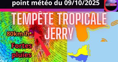 Tempête tropicale JERRY frôle l'arc antillais ce vendredi