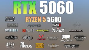 Test de l'RTX 5060 et Ryzen 5 5600 dans 20 jeux