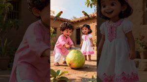 Un bébé sauve un veau affamé avec une grosse goyave 😭