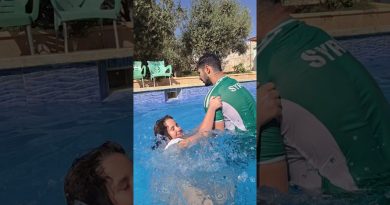 Une chute inattendue dans la piscine 😱 #Famille