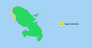 Vigilance jaune "vagues-submersion" : houle du nord prévue sur les côtes des Caraïbes