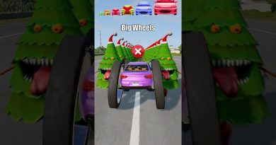 Voitures géantes et petites contre sapins de Noël terrifiants - BeamNG.Drive