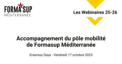 Webinaire Erasmus Days 2025 : Accompagnement Formasup Méditerranée