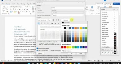 Word 365 : Module 2 - Projet SAM 1a sur les tendances actuelles