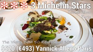 Yannick Alléno : 3 étoiles Michelin au Pavillon, 520 $