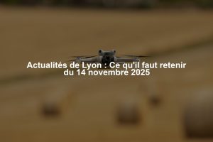 Actualités de Lyon : Ce qu'il faut retenir du 14 novembre 2025