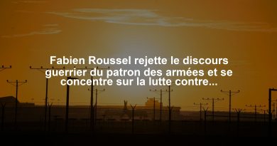 Fabien Roussel rejette le discours guerrier du patron des armées et se concentre sur la lutte contre la drogue