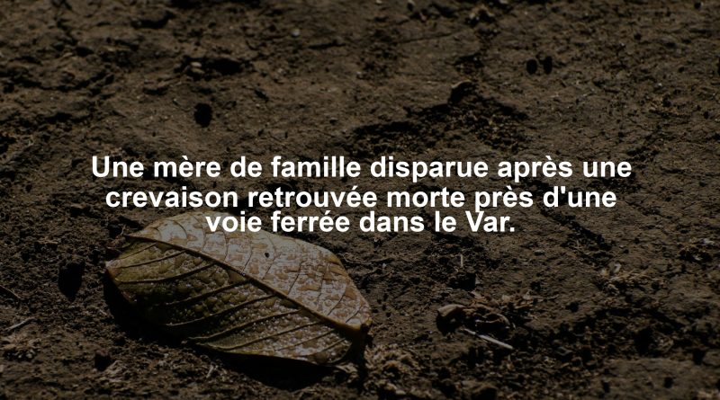 Une mère de famille disparue après une crevaison retrouvée morte près d'une voie ferrée dans le Var.