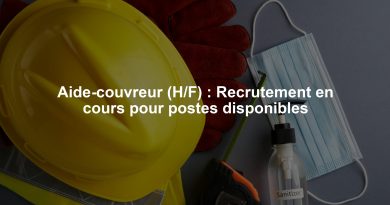 Aide-couvreur (H/F) : Recrutement en cours pour postes disponibles