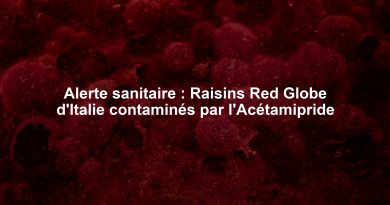 Alerte sanitaire : Raisins Red Globe d'Italie contaminés par l'Acétamipride