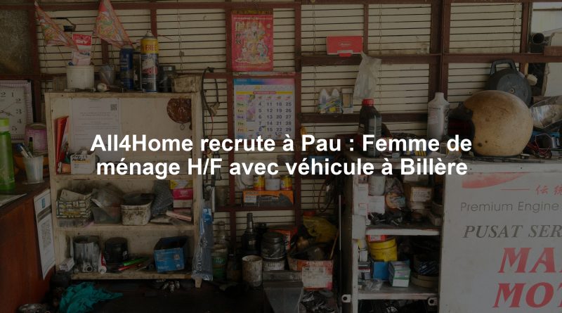 All4Home recrute à Pau : Femme de ménage H/F avec véhicule à Billère