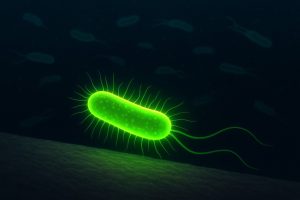 Des bactéries 'perçoivent' les surfaces : une sonde fluorescente visualise la tension membranaire.