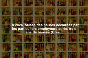 En 2024, baisse des heures déclarées par les particuliers employeurs après trois ans de hausse (Urssaf)