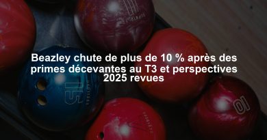 Beazley chute de plus de 10 % après des primes décevantes au T3 et perspectives 2025 revues