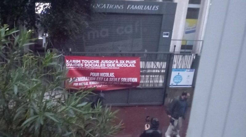 Une banderole raciste à la CAF de Toulouse : Karim reçoit trois fois plus d'aides que Nicolas
