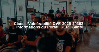 Cisco - Vulnérabilité CVE-2025-20362 : Informations du Portail CERT Santé