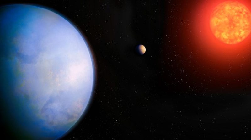 Illustration de la planète GJ 251 c (en bleu), potentielle super-Terre habitable