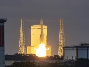 La fusée Ariane 6 au décollage à Kourou
