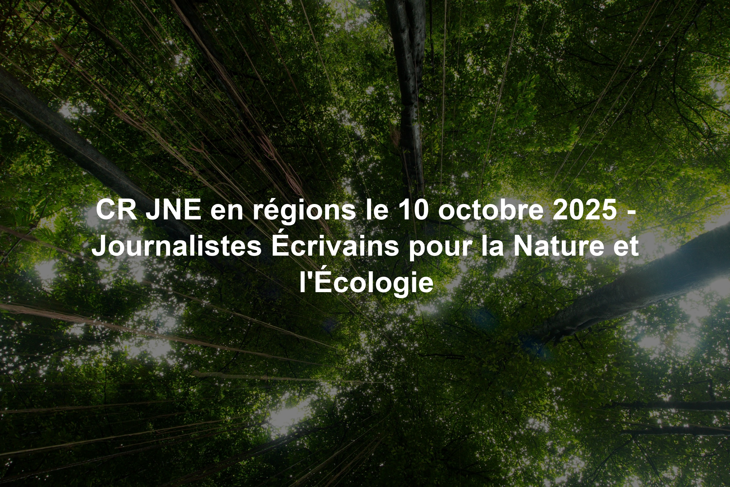 CR JNE en régions le 10 octobre 2025 - Journalistes Écrivains pour la Nature et l'Écologie