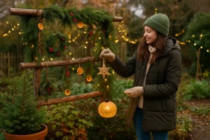 Déco de Noël 100 % naturelle 2025 : transformer son potager en jardin d’hiver lumineux