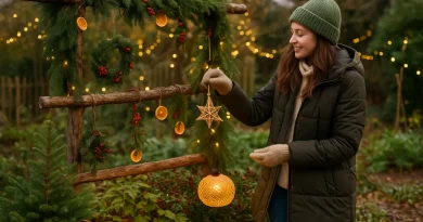 Déco de Noël 100 % naturelle 2025 : transformer son potager en jardin d’hiver lumineux