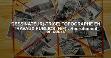DESSINATEUR(-TRICE) TOPOGRAPHE EN TRAVAUX PUBLICS (H/F) : Recrutement en cours