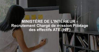 MINISTÈRE DE L'INTÉRIEUR - Recrutement Chargé de mission Pilotage des effectifs ATE (H/F)
