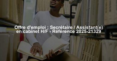 Offre d'emploi : Secrétaire / Assistant(e) en cabinet H/F - Référence 2025-21329