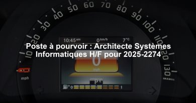 Poste à pourvoir : Architecte Systèmes Informatiques H/F pour 2025-2274
