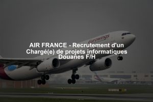 AIR FRANCE - Recrutement d'un Chargé(e) de projets informatiques Douanes F/H