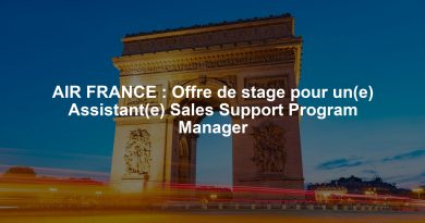 AIR FRANCE : Offre de stage pour un(e) Assistant(e) Sales Support Program Manager