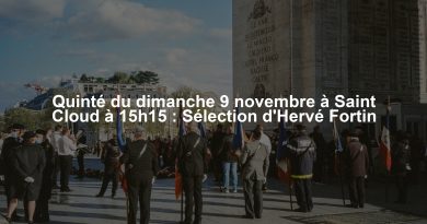 Quinté du dimanche 9 novembre à Saint Cloud à 15h15 : Sélection d'Hervé Fortin