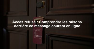 Accès refusé : Comprendre les raisons derrière ce message courant en ligne