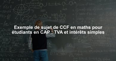 Exemple de sujet de CCF en maths pour étudiants en CAP : TVA et intérêts simples