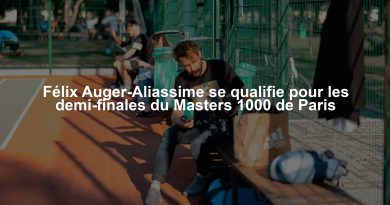 Félix Auger-Aliassime se qualifie pour les demi-finales du Masters 1000 de Paris