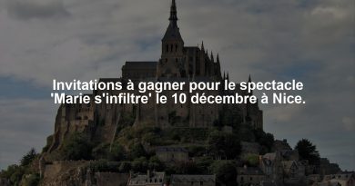 Invitations à gagner pour le spectacle 'Marie s'infiltre' le 10 décembre à Nice.