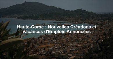 Haute-Corse : Nouvelles Créations et Vacances d'Emplois Annoncées
