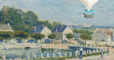 "Watering Place at Marley" by Alfred Sisley, 1875, CC0, Art Institute of Chicago, remixed with "TAROCH balloon" by Creative Commons/Dee Harris, 2025, CC0.