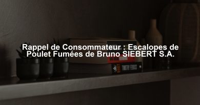 Rappel de Consommateur : Escalopes de Poulet Fumées de Bruno SIEBERT S.A.